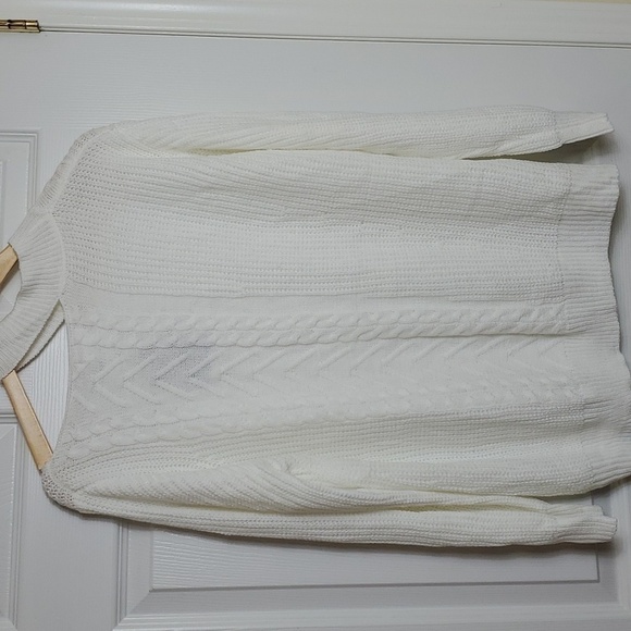 NWT Main Strip Chunky Cream Sweater Size Large - Picture 7 of 11